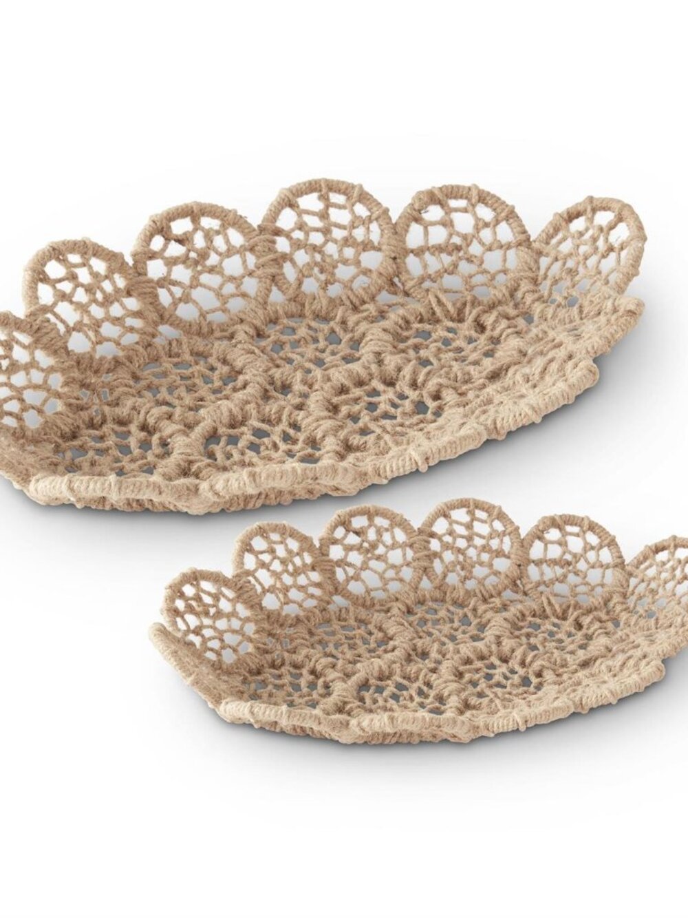 Iron Framed Jute Braided Nesting Trays 2 Size Options NEW